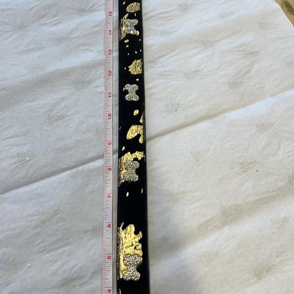 New Luxury Chromebones Black Leather and Crystal Dog Collar. - Picture 10 of 13